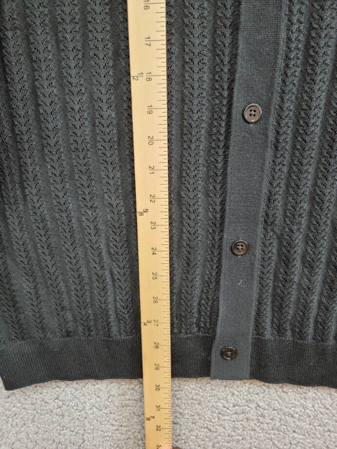 NN07 Spread Collar Knit Wool Blend Cardigan Sweater Men XL Black Button Closure