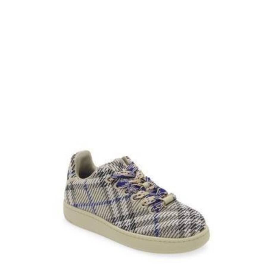 Burberry Check Knit Box Sneakers Men's 43.5/10.5 US Lichen Multi Lace Up Closure