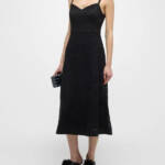Kobi Halperin Willow Floral Lace Sweetheart Midi Dress Women's 4 Black Back Zip