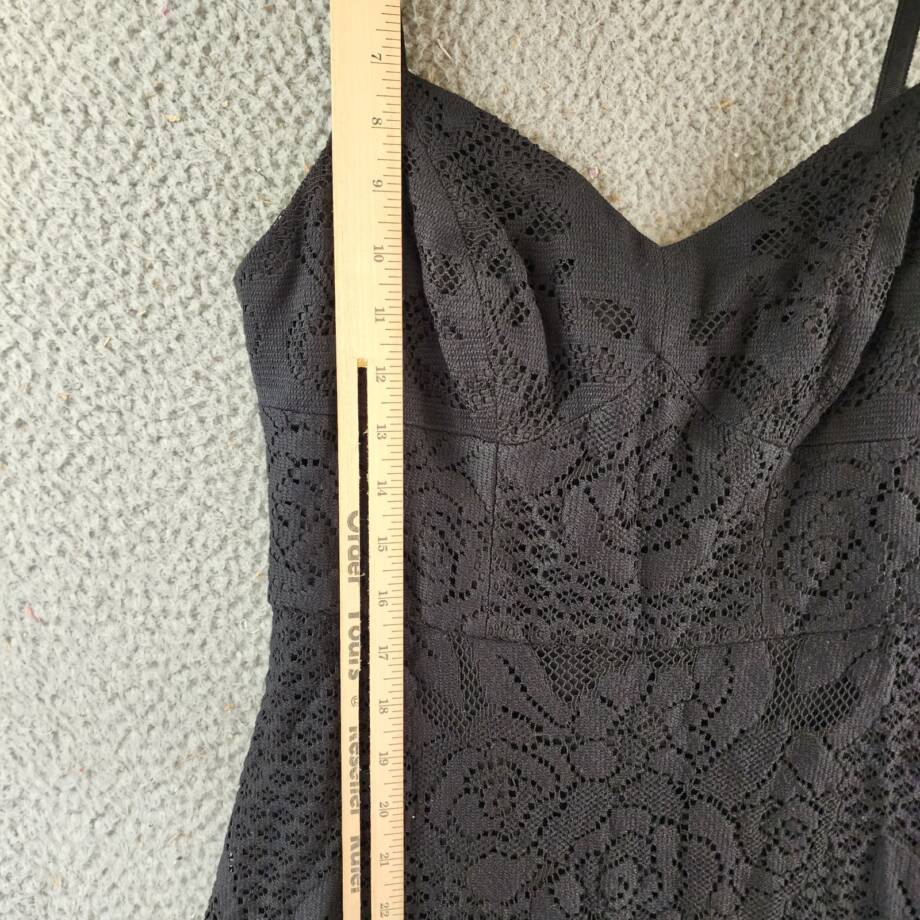Kobi Halperin Willow Floral Lace Sweetheart Midi Dress Women's 4 Black Back Zip