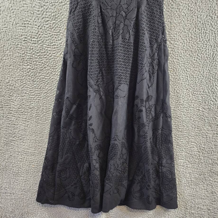 Kobi Halperin Willow Floral Lace Sweetheart Midi Dress Women's 4 Black Back Zip
