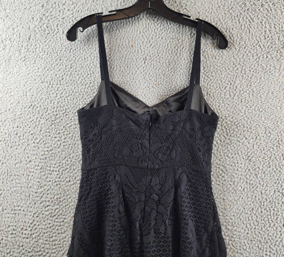 Kobi Halperin Willow Floral Lace Sweetheart Midi Dress Women's 4 Black Back Zip