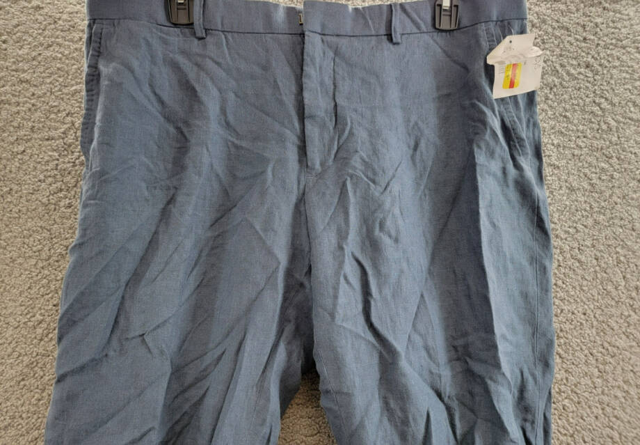 Polo Ralph Lauren Linen Pants Men's 40x30 Navy Heather Zip Hook & Bar Closure