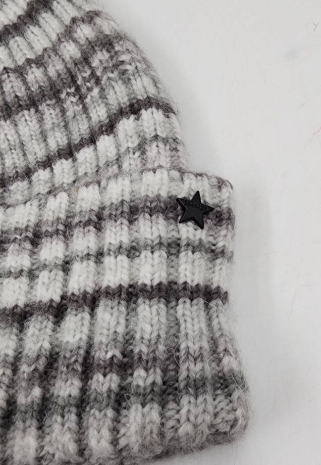 Jocelyn Space Dyed Wool Knit Beanie Hat Women's One Size Grey Multi