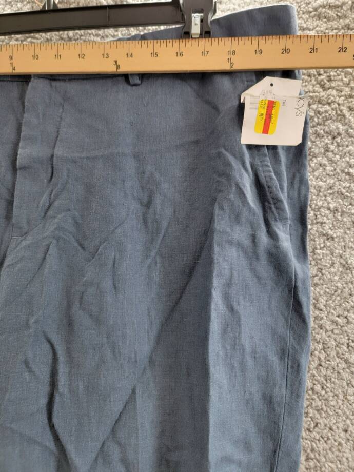 Polo Ralph Lauren Linen Pants Men's 40x30 Navy Heather Zip Hook & Bar Closure
