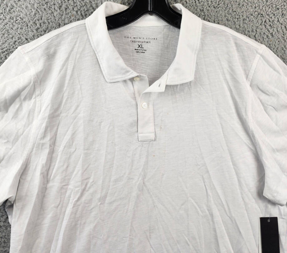 The Men's Store at Bloomingdale's Slub Polo Shirt Men's XL White Collared S/S