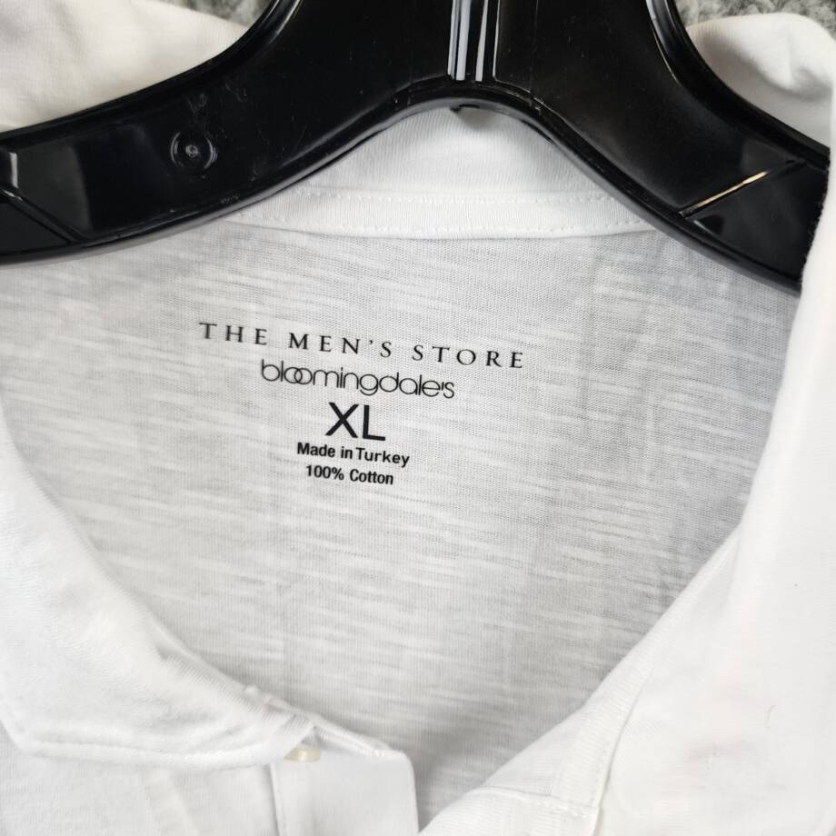 The Men's Store at Bloomingdale's Slub Polo Shirt Men's XL White Collared S/S