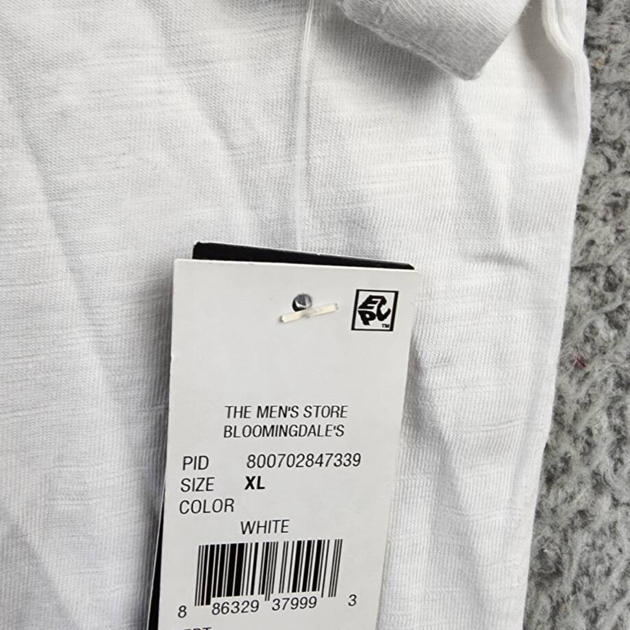 The Men's Store at Bloomingdale's Slub Polo Shirt Men's XL White Collared S/S