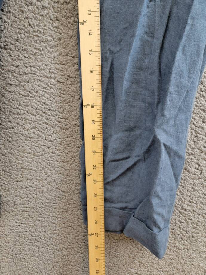 Polo Ralph Lauren Linen Pants Men's 40x30 Navy Heather Zip Hook & Bar Closure