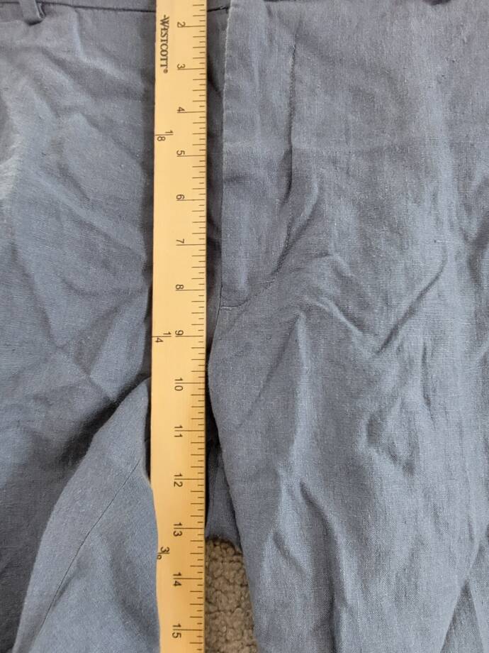 Polo Ralph Lauren Linen Pants Men's 40x30 Navy Heather Zip Hook & Bar Closure