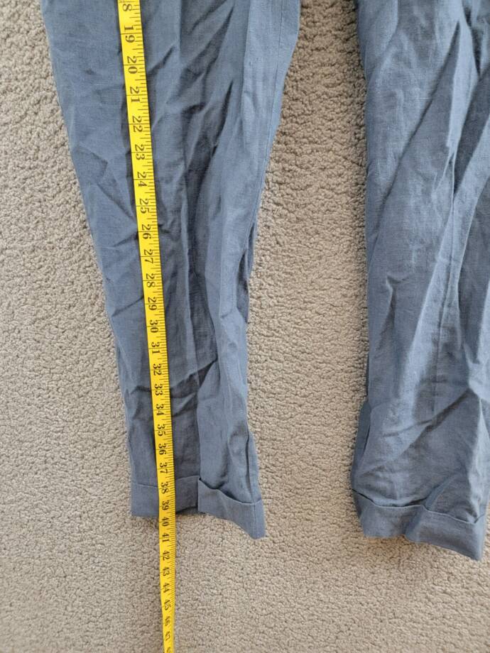 Polo Ralph Lauren Linen Pants Men's 40x30 Navy Heather Zip Hook & Bar Closure