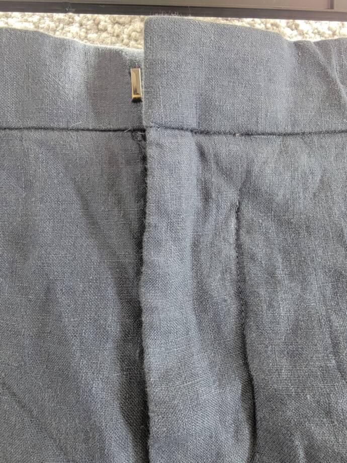 Polo Ralph Lauren Linen Pants Men's 40x30 Navy Heather Zip Hook & Bar Closure