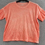 Eileen Fisher Crew Neck Boxy Tee Women's XS Guava Heather Short Sleeve Pullover