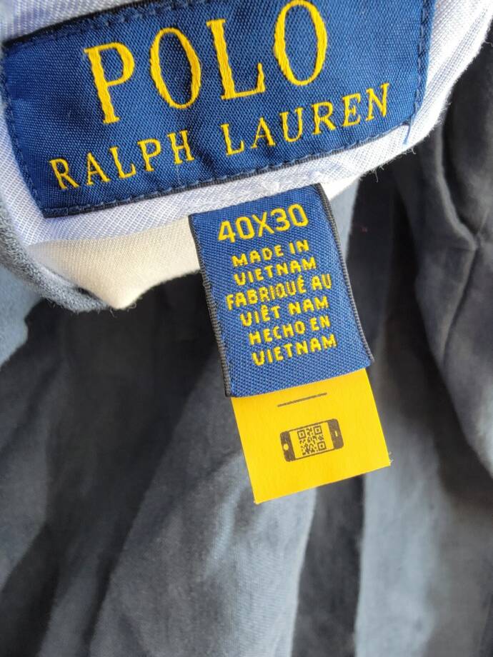 Polo Ralph Lauren Linen Pants Men's 40x30 Navy Heather Zip Hook & Bar Closure