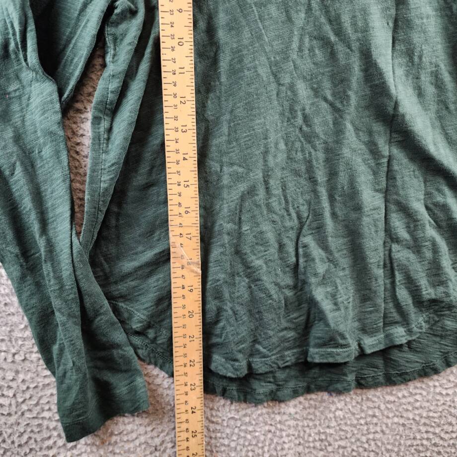 Wilt Long Sleeve Tee Women's XS Pine Solid Round Neck Ribbed Trim Pullover~