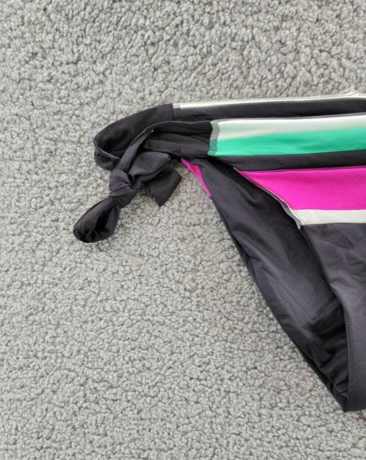 Trina Turk Colorblock Tie Side Bikini Bottoms Women's 8 Multi Pull On Style
