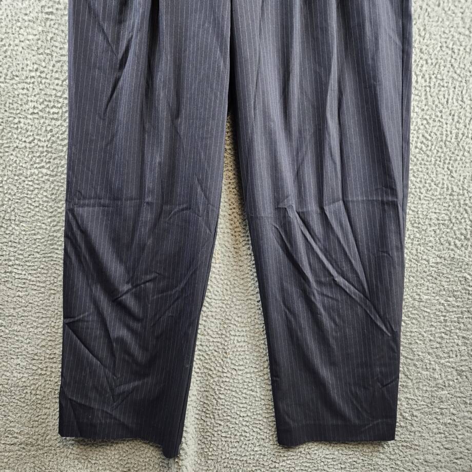 Wayf Wilson Pleated Wide Leg Pants Women's L Ink Pinstriped Hook & Bar Closure