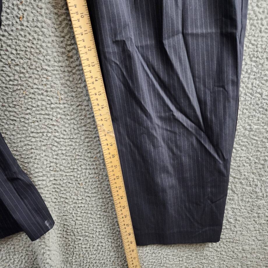 Wayf Wilson Pleated Wide Leg Pants Women's L Ink Pinstriped Hook & Bar Closure