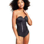 Maidenform Easy up Strapless Firm Control Bodybriefer Women's 38B Black Hook&Eye