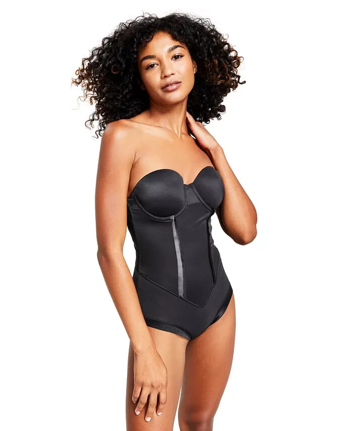 Maidenform Easy up Strapless Firm Control Bodybriefer Women's 38B Black Hook&Eye