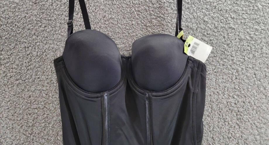 Maidenform Easy up Strapless Firm Control Bodybriefer Women's 38B Black Hook&Eye
