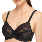 Wacoal Renaissance Rose Underwire Bra Women's 34DDD Black Hook And Eye Closure