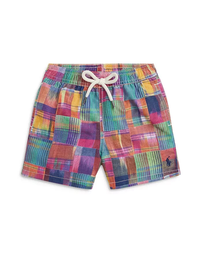 Polo Ralph Lauren Traveler Ikat Patchwork Swim Trunks Boys 7 Multi Elastic Waist
