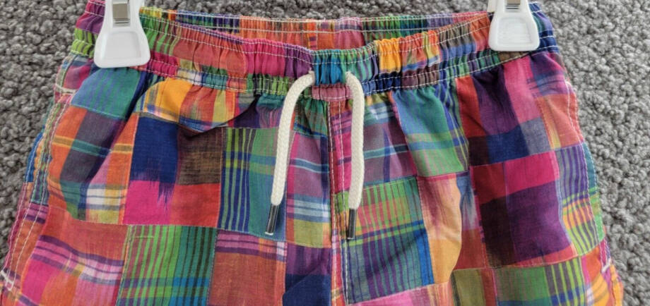 Polo Ralph Lauren Traveler Ikat Patchwork Swim Trunks Boys 7 Multi Elastic Waist