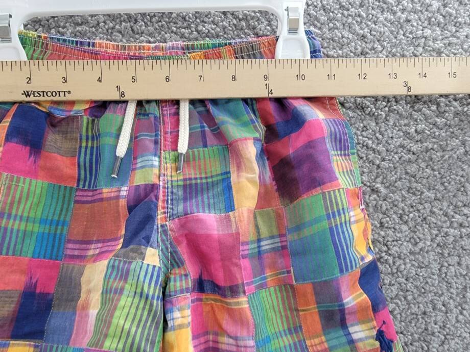 Polo Ralph Lauren Traveler Ikat Patchwork Swim Trunks Boys 7 Multi Elastic Waist