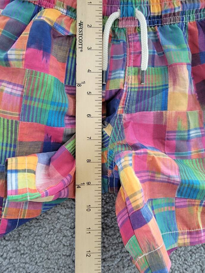 Polo Ralph Lauren Traveler Ikat Patchwork Swim Trunks Boys 7 Multi Elastic Waist