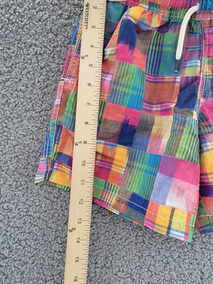 Polo Ralph Lauren Traveler Ikat Patchwork Swim Trunks Boys 7 Multi Elastic Waist