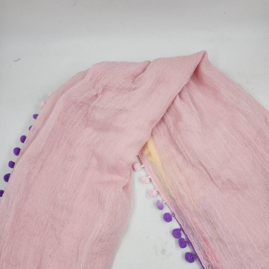 Echo Gumball Multicolor Pompom Wool Wrap Scarf Women's One Size Candy Pink