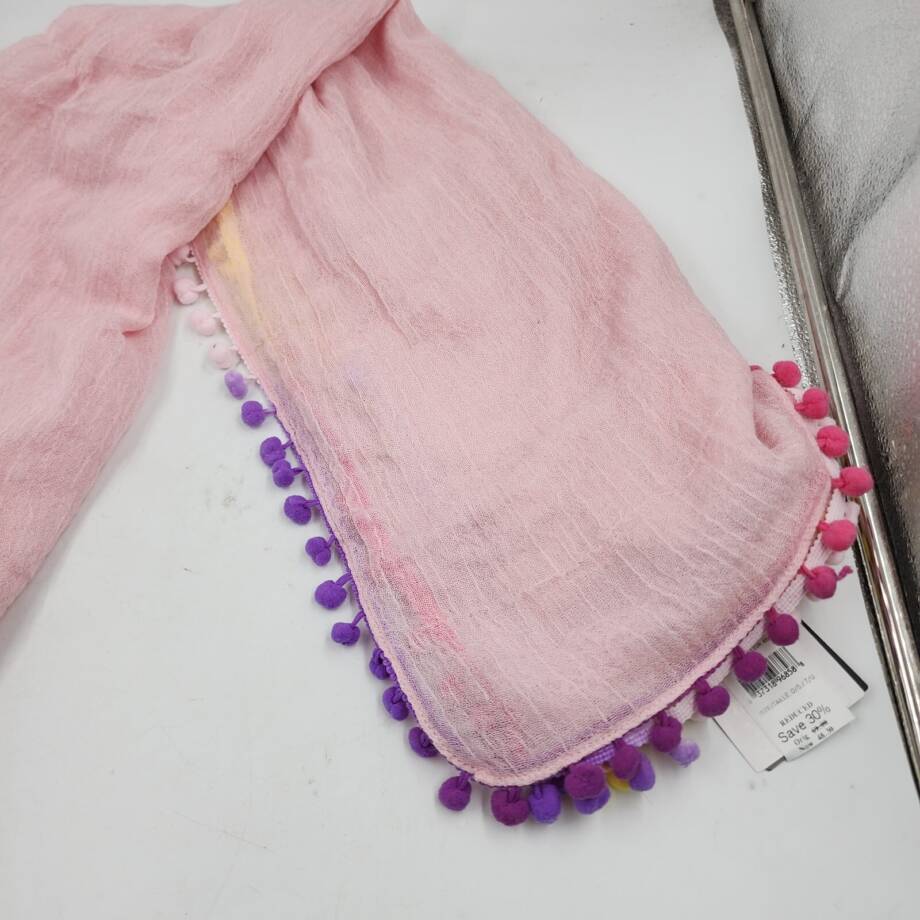 Echo Gumball Multicolor Pompom Wool Wrap Scarf Women's One Size Candy Pink