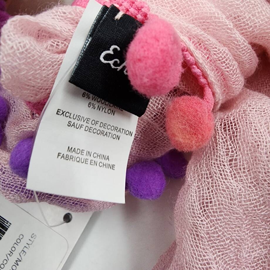 Echo Gumball Multicolor Pompom Wool Wrap Scarf Women's One Size Candy Pink