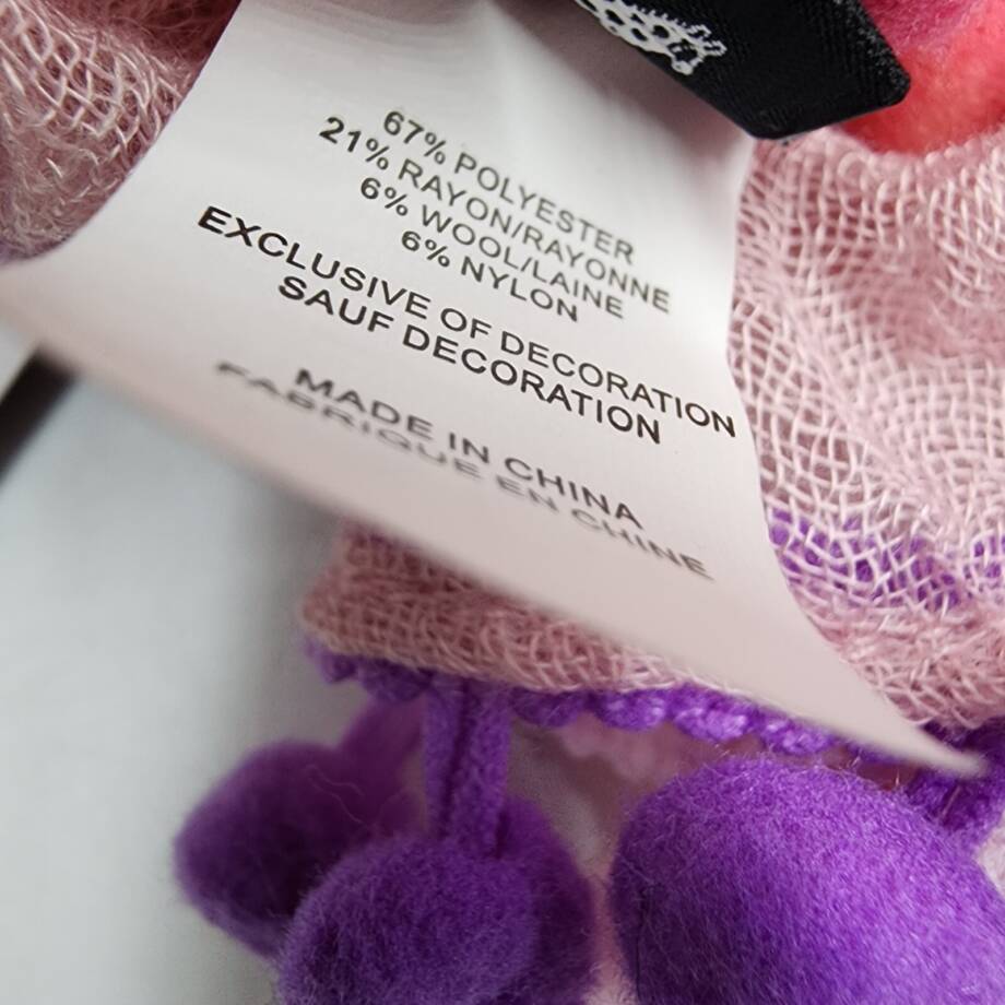Echo Gumball Multicolor Pompom Wool Wrap Scarf Women's One Size Candy Pink