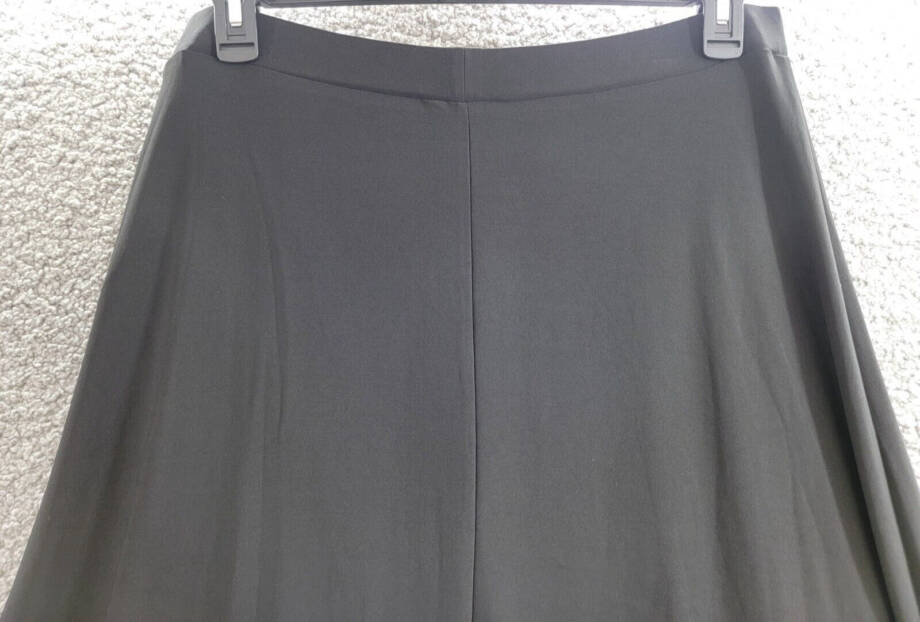 Kasper Plus Size Pull On Knit Midi Skirt Women's 1X Black Solid Elastic Waist