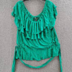 Lauren Ralph Lauren Linen Blend Off Shoulder Top Women's XXL Palm Leaf Pullover