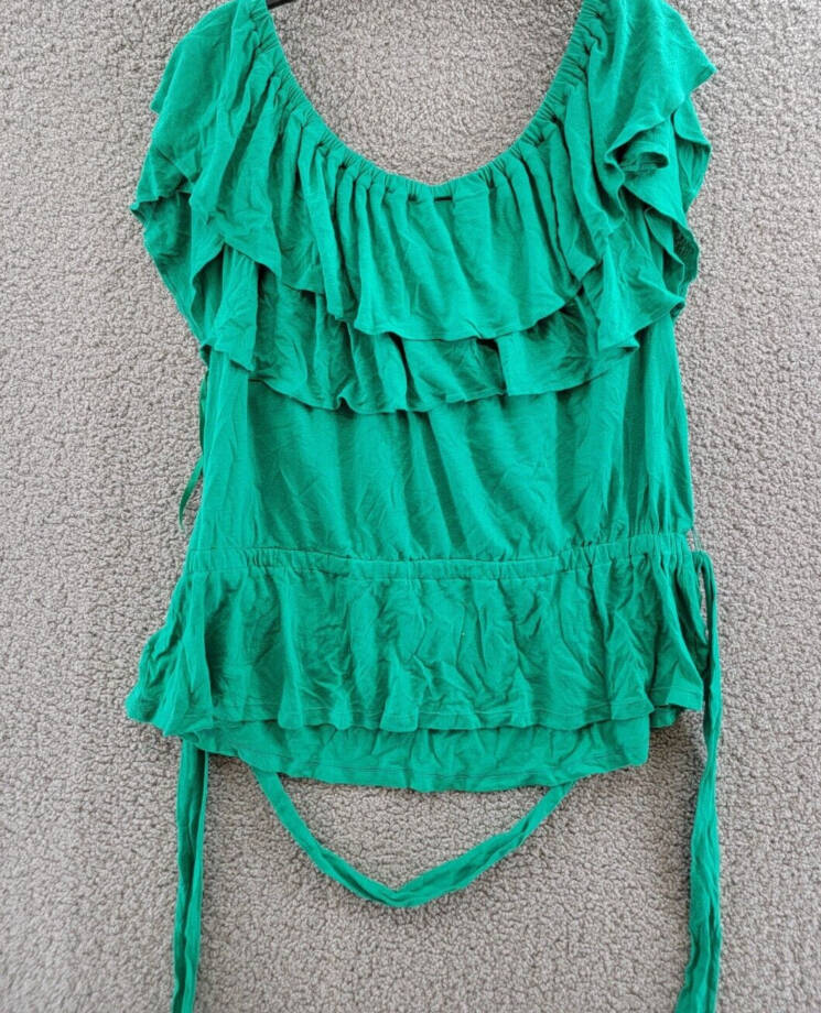 Lauren Ralph Lauren Linen Blend Off Shoulder Top Women's XXL Palm Leaf Pullover