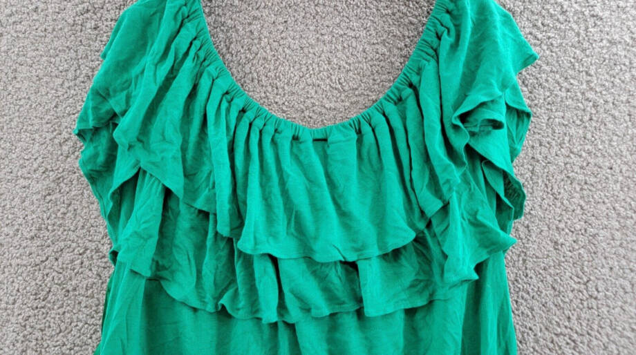 Lauren Ralph Lauren Linen Blend Off Shoulder Top Women's XXL Palm Leaf Pullover