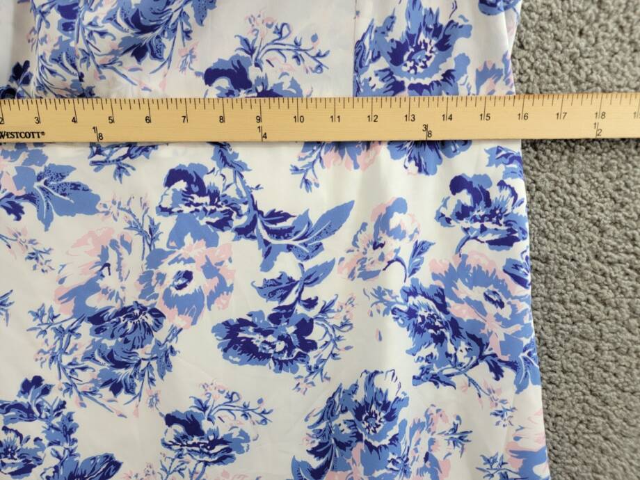 AQUA Floral Ruffle Dress Women's XXL Sky Blue Sweetheart Neck Back Zip Closure