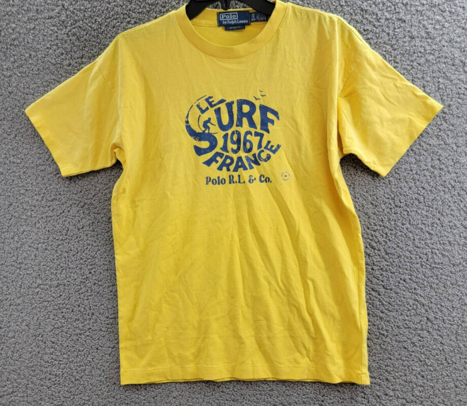Polo by Ralph Lauren Vintage Fit Slogan-Print T-Shirt Men's XS Sunflower Yellow