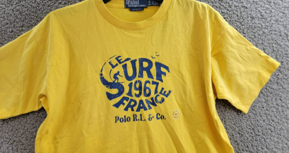 Polo by Ralph Lauren Vintage Fit Slogan-Print T-Shirt Men's XS Sunflower Yellow