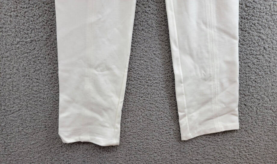 Aqua Pull On Pants Women's M Ivory Solid Seamed Center Slim Leg Elastic Waist