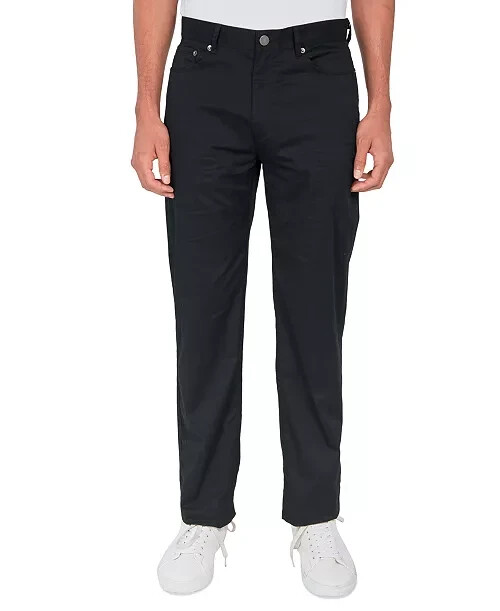 Society of Threads Regular Fit Solid 5-Pocket Pants Men's 36 Black +