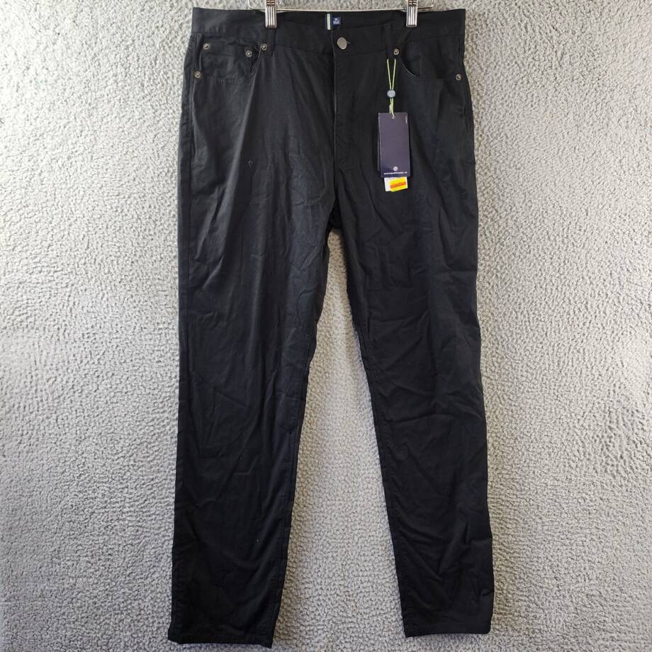 Society of Threads Regular Fit Solid 5-Pocket Pants Men's 36 Black +