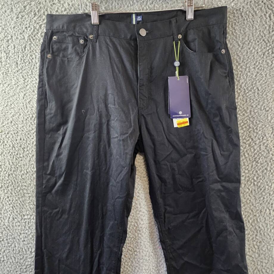 Society of Threads Regular Fit Solid 5-Pocket Pants Men's 36 Black +