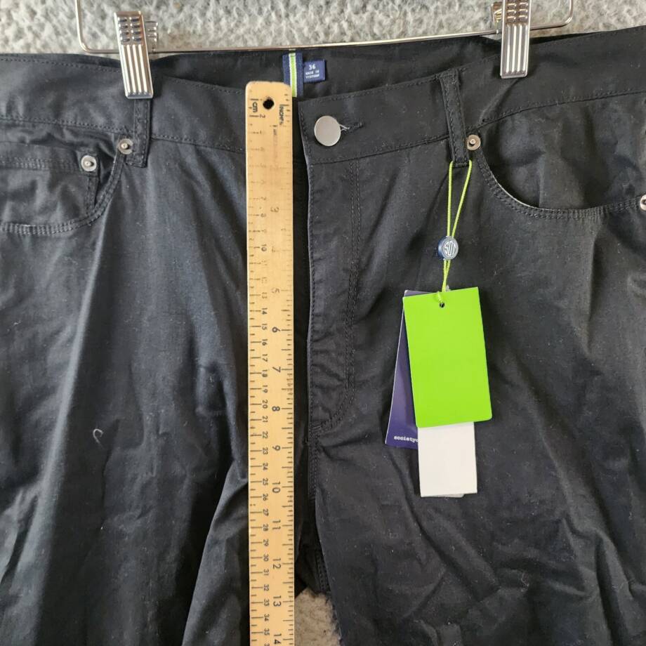 Society of Threads Regular Fit Solid 5-Pocket Pants Men's 36 Black +