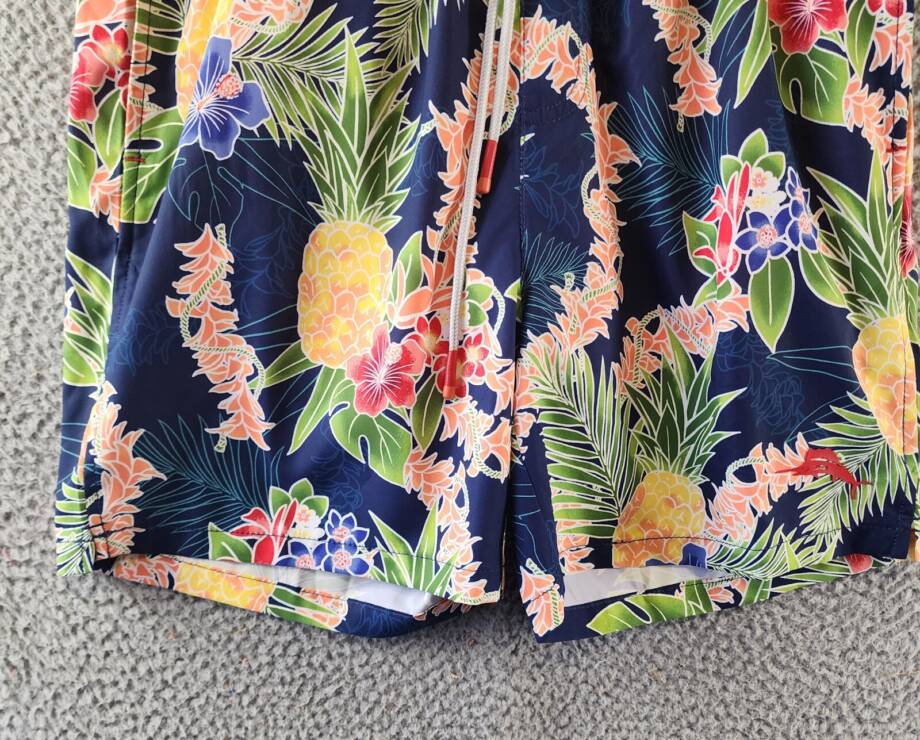 Tommy Bahama Naples Lei in Paradise Drawstring 6" Swim Trunks Mens S Island Navy
