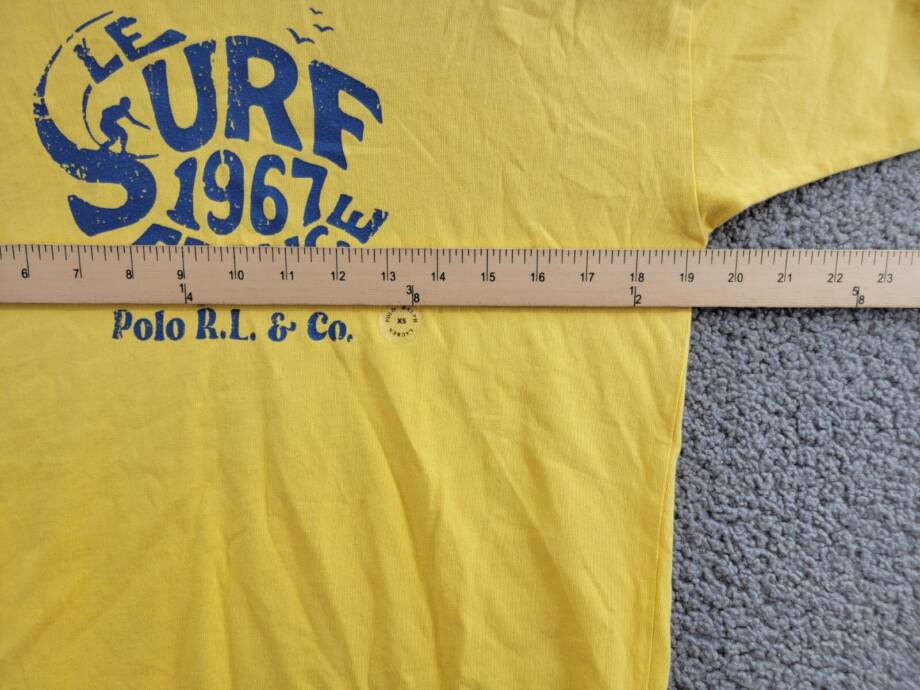 Polo by Ralph Lauren Vintage Fit Slogan-Print T-Shirt Men's XS Sunflower Yellow