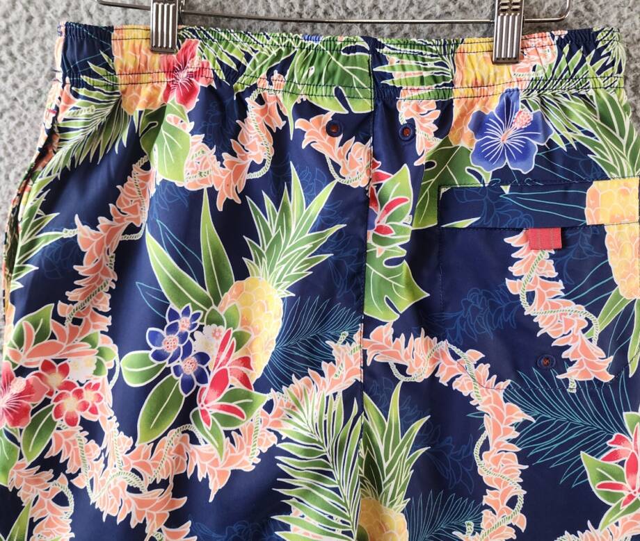 Tommy Bahama Naples Lei in Paradise Drawstring 6" Swim Trunks Mens S Island Navy